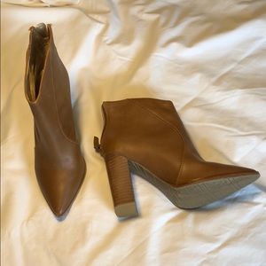 Tan heeled booties